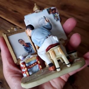 Vintage Gorham Norman Rockwell Figurine Collectable "Triple Self Portrait"